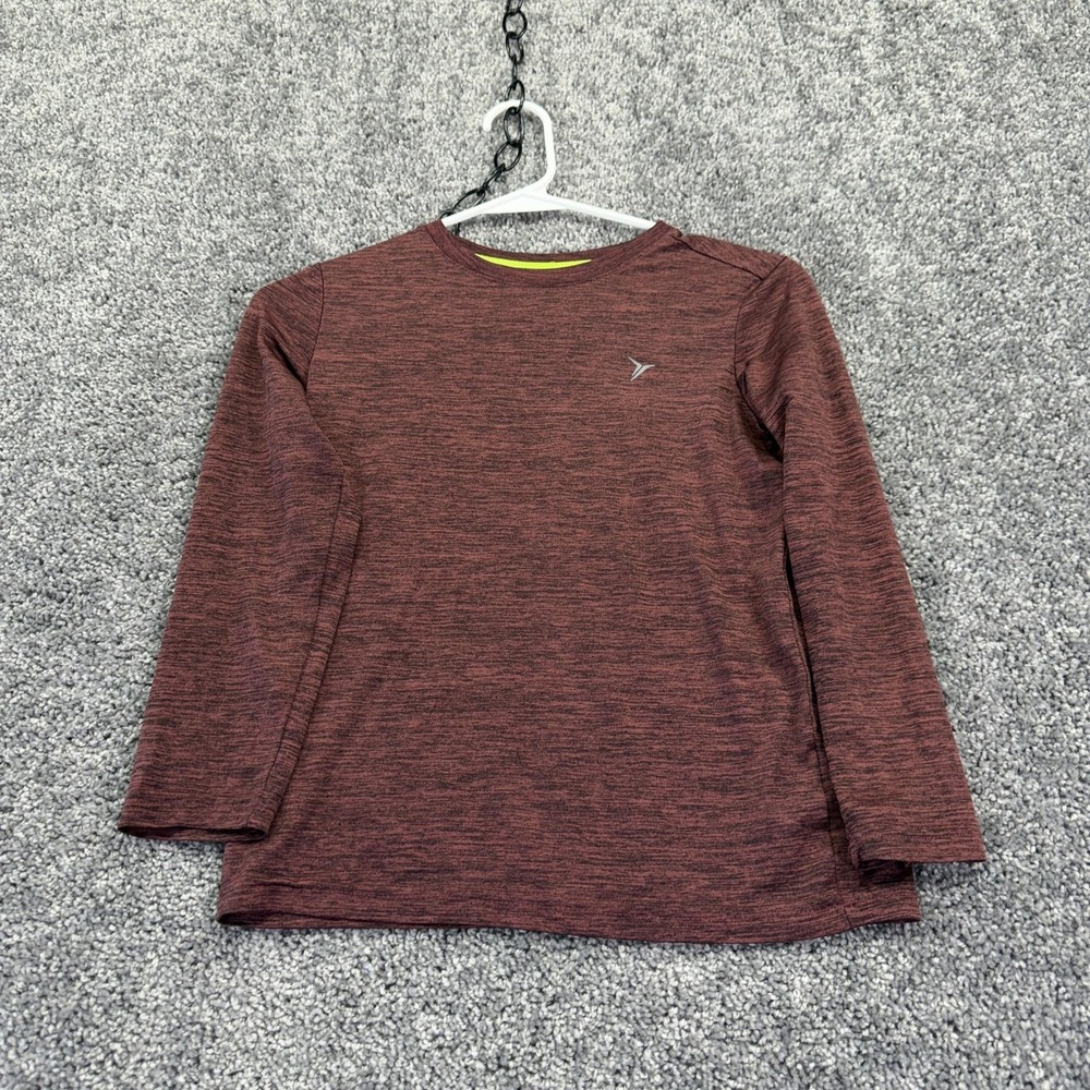 Old Navy Shirt Kids 8 Red Long Sleeve Go-Dry Active Crew Neck Performance